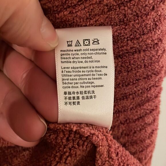 Barefoot Dreams Cozy Chic Lite Terra Cotta Open Cardigan - Picture 4 of 7